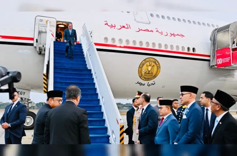 Presiden Republik Arab Mesir Abdel Fattah El-Sisi tiba di Pangkalan TNI AU Halim Perdanakusuma, Jakarta, pada Sabtu, 10 Oktober 2026, untuk melaksanakan kunjungan kenegaraan ke Indonesia.