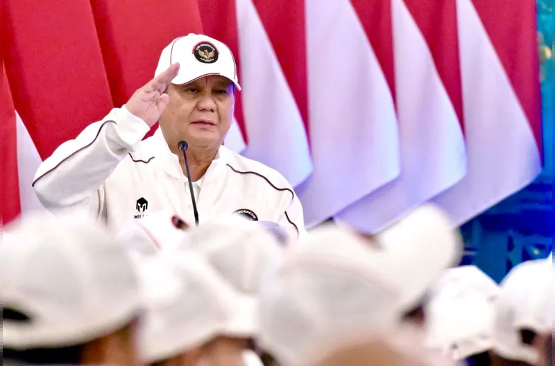 Presiden Prabowo Subianto menyampaikan sambutannya saat melepas Kontingen Indonesia yang akan berlaga pada Asian Games XX Aichi-Nagoya 2026 di Istana Negara, Jakarta, pada Rabu, 9 September 2026