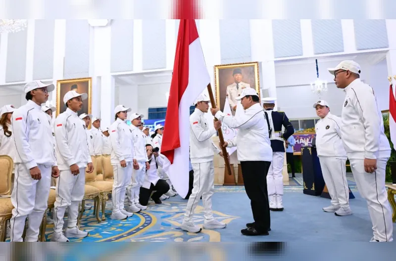 Presiden Prabowo Subianto secara resmi melepas kontingen Indonesia yang akan berlaga pada Asian Games XX Aichi-Nagoya 2026 di Istana Negara, Jakarta, pada Rabu, 9 September 2026.