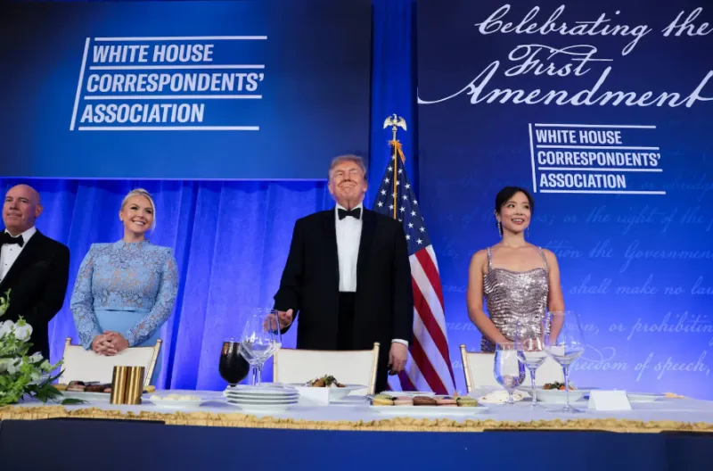 Presiden Donald Trump menghadiri Makan Malam Asosiasi Koresponden Gedung Putih 2026 di Waldorf Astoria di Washington, 24 Juli 2026