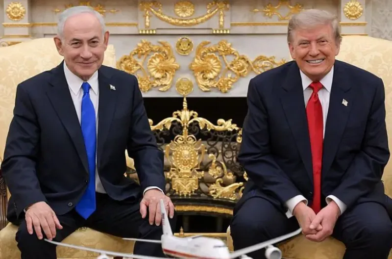 Sebuah foto pertemuan Netanyahu dan Trump di Gedung Putih dibagikan di akun X milik Netanyahu.