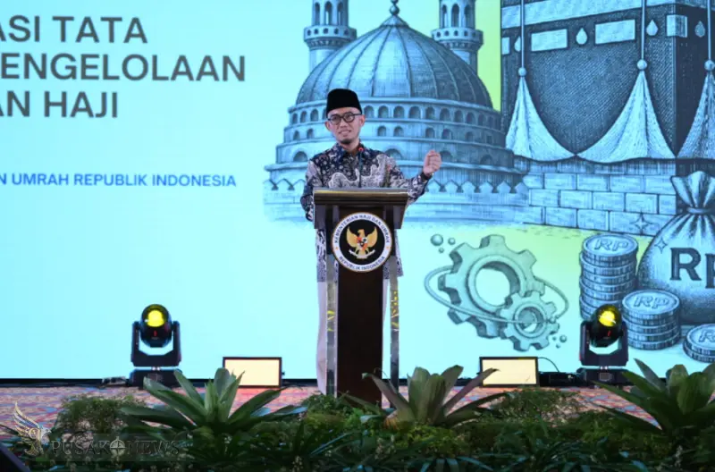 Wakil Menteri Haji dan Umrah RI, Dahnil Anzar Simanjuntak, resmi menutup Rapat Kerja Nasional (Rakernas) Konsolidasi Penyelenggaraan Haji dan Umrah Tahun 1447 H/2026 M, Jumat (10/4/2026) malam.
©PusakoNews.com/red