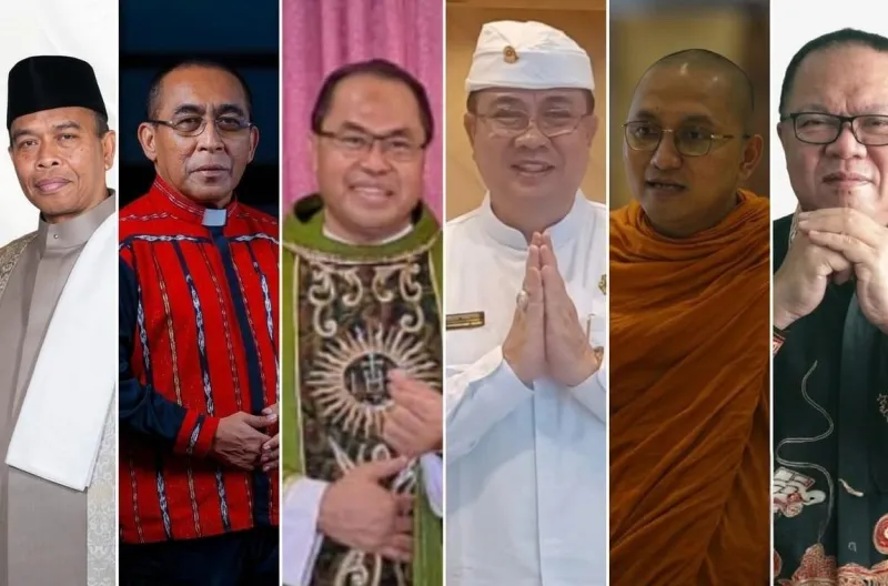Husni Ismail mewakili umat Islam, Pdt. Jacklevyn Frits Manuputty mewakili umat Kristen, Rm. Fransiskus Yance Sengga mewakili umat Katolik, Pinandita Gede Pastika mewakili umat Hindu, Bhikkhu Bhadranatha, Thera mewakili umat Buddha, serta Xs. Budi S. Tanuw