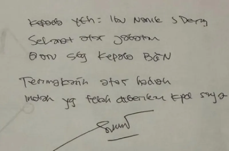 Ucapan Selamat dari Sony Sanjaya kepada Nanik S. Deyang yang diangkat oleh Presiden Prabowo Sebagai Kepala BGN menggantikan Dadan Hindayana