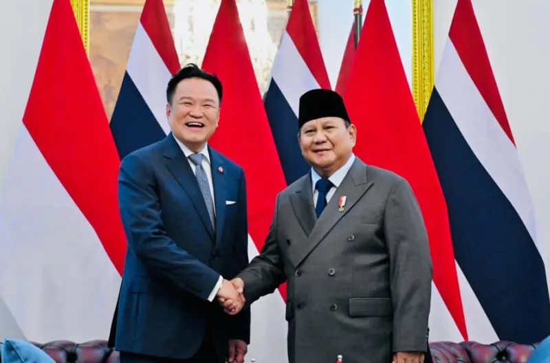 Presiden Republik Indonesia Prabowo Subianto melakukan pertemuan empat mata dengan Perdana Menteri (PM) Kerajaan Thailand Anutin Charnvirakul di Istana Merdeka, Jakarta, pada Senin, 3 Agustus 2026