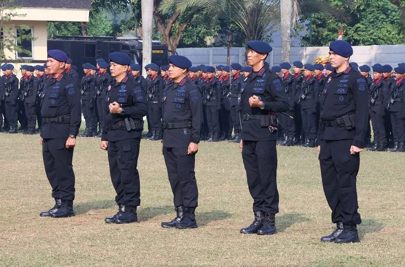 Upacara Serah Terima Jabatan (Sertijab) Komandan Satuan Wanteror, Komandan Satuan Penjinak Bom (Jibom), dan Komandan Satuan Kimia, Biologi, Radioaktif, dan Nuklir (KBRN) Pasukan Gegana Korbrimob Polri.