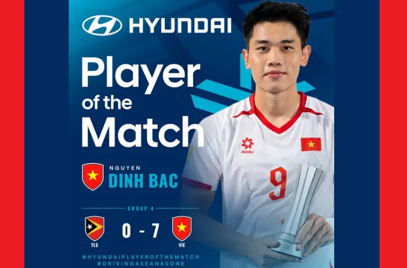 Hyundai Player of the Match - Nguyễn Đình Bắc (#9), Vietnam