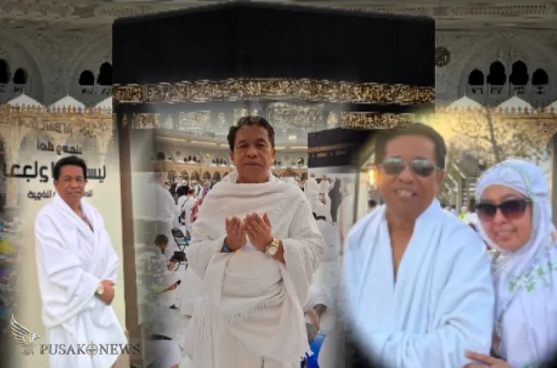 Haji Hendri Muchlis Ahmad, jemaah asal Jakarta yang menunaikan ibadah haji bersama istrinya, Vivie Masmiaty.