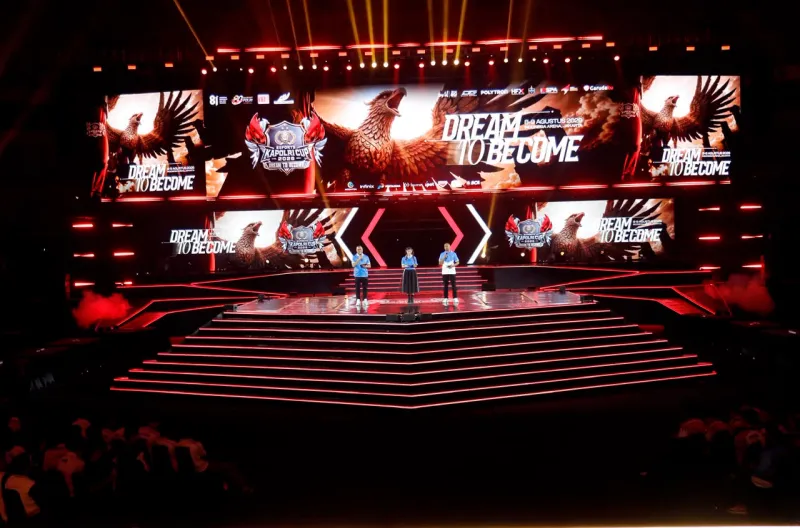 E-Sports Kapolri Cup 2026 yang resmi dibuka di Indonesia Arena, Kawasan Gelora Bung Karno, Jakarta, Sabtu (8/8/2026)