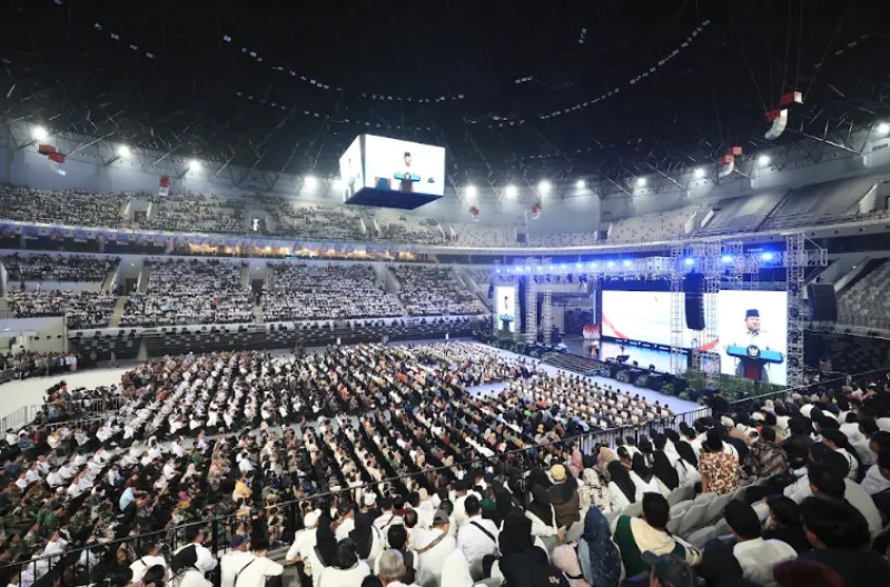 Presiden Prabowo Subianto menghadiri Puncak Peringatan Hari Koperasi ke-79 Tahun 2026 yang digelar di Indonesia Arena, Jakarta, pada Minggu, 12 Juli 2026
