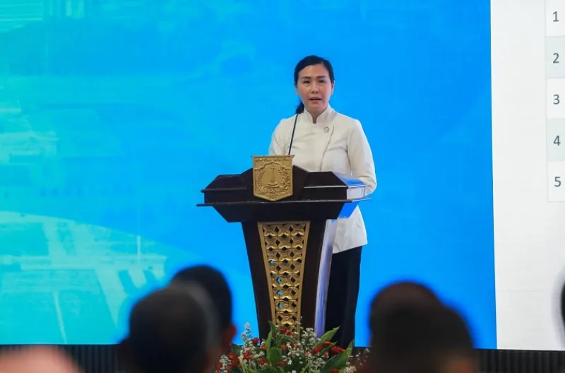 Wakil Menteri Pemberdayaan Perempuan dan Perlindungan Anak (PPPA) RI, Veronica Tan menyampaikan laporan