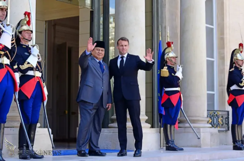 Presiden Republik Indonesia Prabowo Subianto bertemu Presiden Republik Prancis Emmanuel Macron di Istana Élysée, Paris, pada Selasa, 14 April 2026. 
©PusakoNews.com/BPMI Setpres