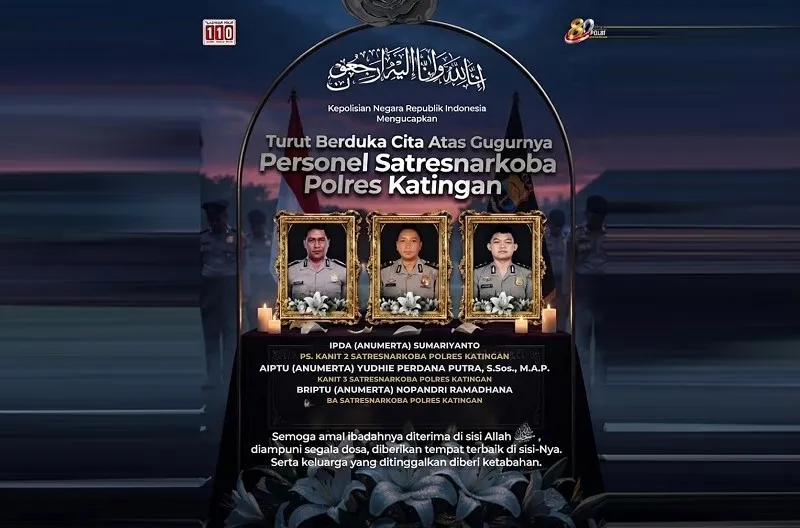 3 Polisi Gugur Saat Gerebek Bandar Narkoba di Katingan, Kapolri Beri KPLB Anumerta