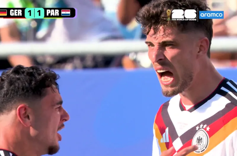 Kai Havertz usai mencetak gol penyama kedudukan Jerman vs Paraguay 1-1