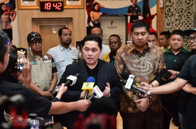 Menteri Pemuda dan Olahraga Republik Indonesia (Menpora RI) Erick Thohir menerima Menteri Perumahan dan Kawasan Permukiman (PKP), Pak Maruarar Sirait, di kantor Kemenpora, Kamis (16/4) sore.
©PusakoNews.com/red