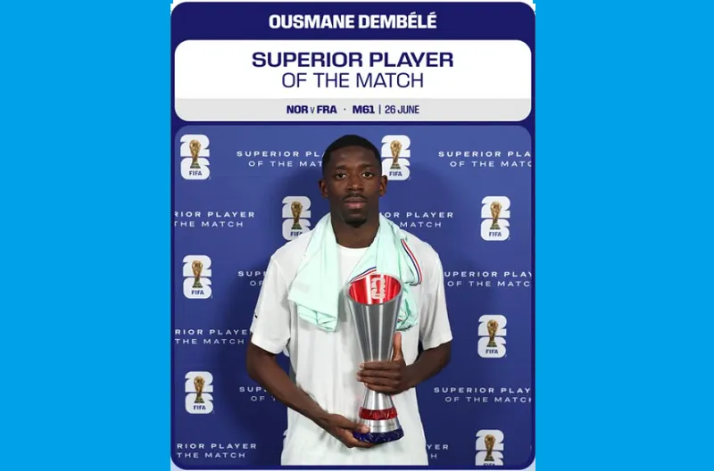 Pemain Terbaik Pertandingan Superior, Ousmane Dembele (Prancis)