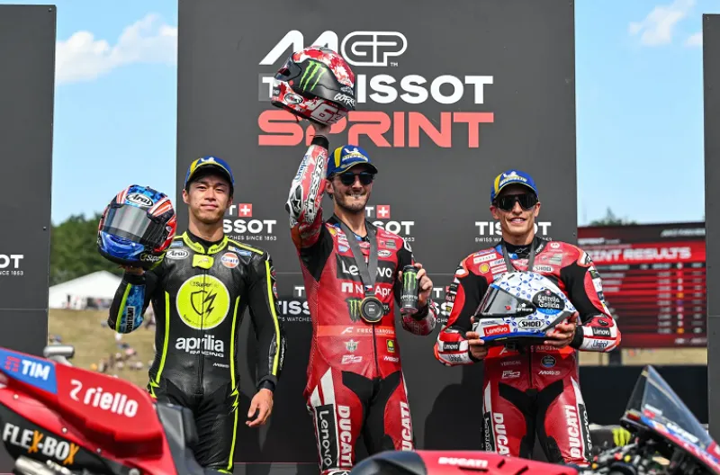 Francesco Bagnaia kembali ke jalur kemenangan setelah berhasil keluar sebagai pemenang Tissot Sprint
