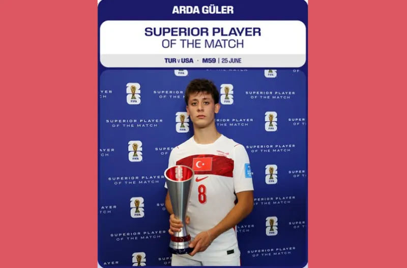 Pemain Terbaik Pertandingan Superior, Arda Guler (Turki)