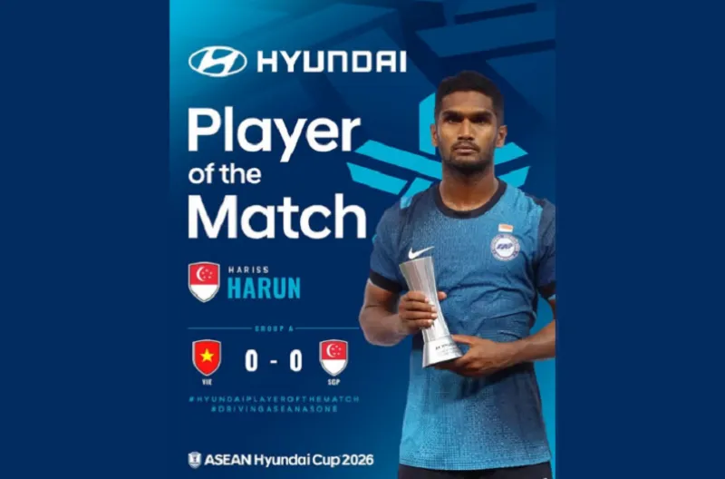 Hyundai Player of the Match - Hariss Harun (#14), Singapore