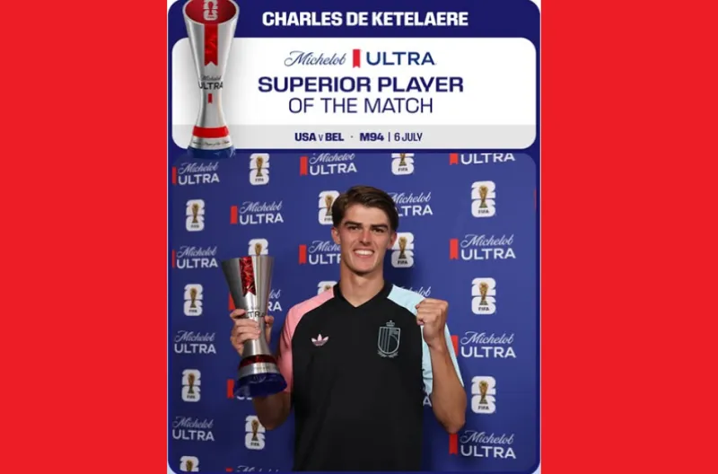 Pemain Terbaik Pertandingan Michelob Ultra Superior, Charles De Ketelaere (Belgia)