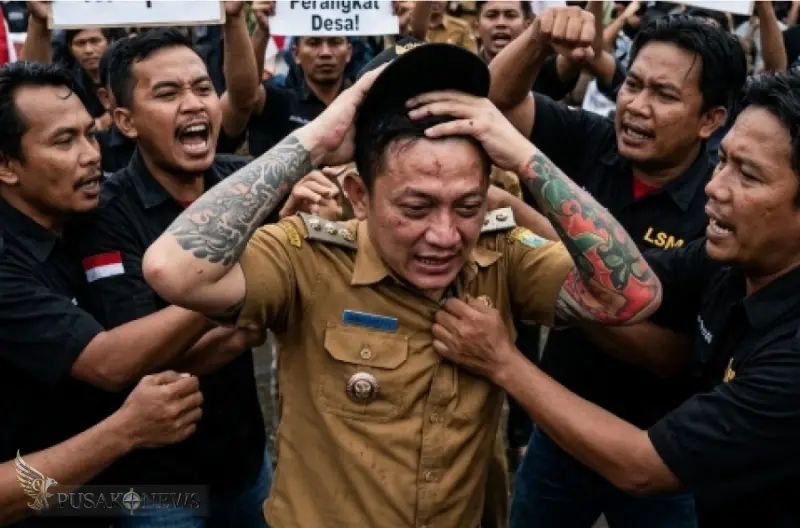Kades Hoho Dikeroyok Massa di Balai Desa, Baju Dinas Terkoyak dan Kacamata Pecah