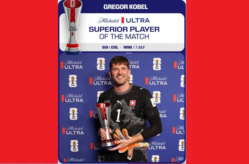 Pemain Terbaik Pertandingan Michelob Ultra Superior, Gregor Kobel (Switzerland)