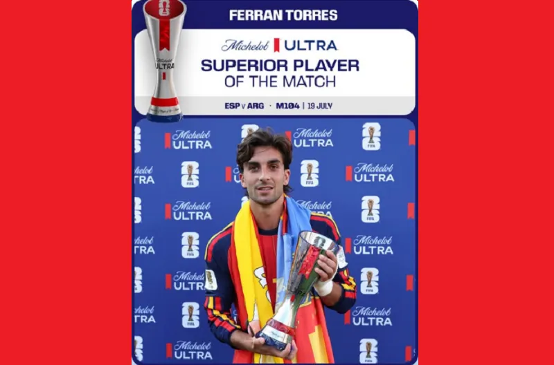 Pemain Terbaik Pertandingan Michelob Ultra Superior, Ferran Torres (Spanyol)
