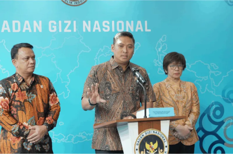 Kepala BGN Sudaryono dalam konferensi pers di Jakarta, Jumat (31/7)