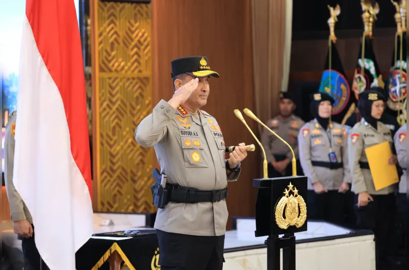 Kapolri Jenderal Suyudi Ario Seto pimpin langsung Rangkaian kegiatan pelaksanaan Korps Raport kenaikan pangkat ke dan dalam golongan Pati Polri di Rupattama Mabes Polri, Jakarta, Sabtu (3/10/2026) malam.
