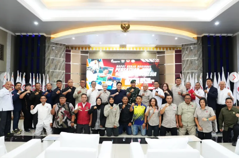 Menpora RI Erick Thohir menghadiri pembukaan Rakernas Persatuan Judo Seluruh Indonesia (PJSI) tahun 2026 di Aula Prakasa Mako Divisi Infanteri 1 Kostrad Cilodong, Depok, Jawa Barat (Jabar), Senin (29/6)