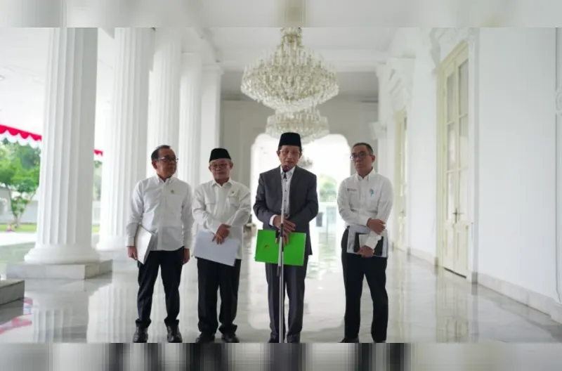 Menteri Agama Nasaruddin Umar memberikan keterangan pers kepada awak media di Istana Merdeka Jakarta, pada Rabu, 23 September 2026.