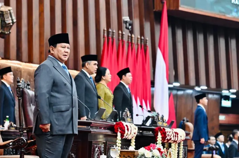 Presiden Prabowo Subianto menyampaikan Keterangan Pemerintah atas Rancangan Undang-Undang (RUU) tentang APBN Tahun Anggaran 2027 beserta Nota Keuangan dan dokumen pendukungnya, dalam Rapat Paripurna Pembukaan Masa Persidangan I DPR RI Tahun Sidang 2026–20