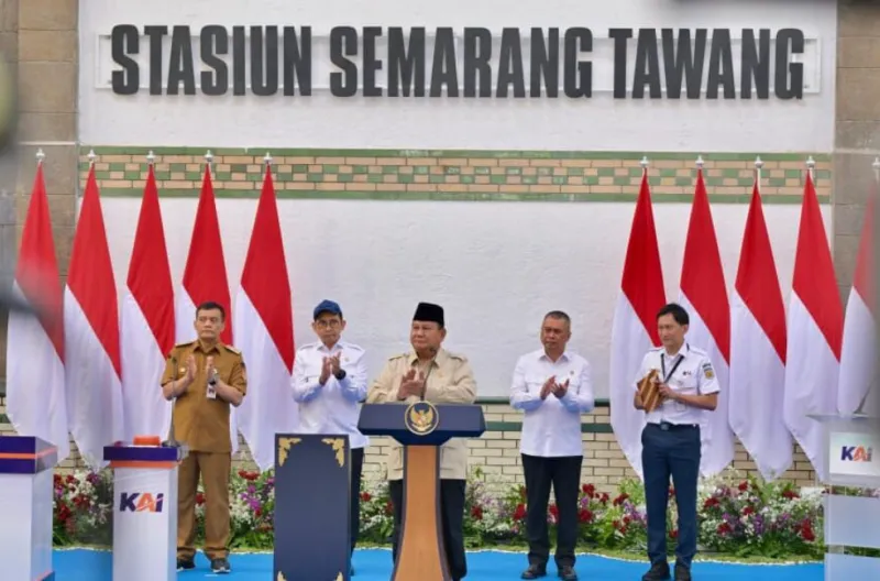 Presiden Prabowo Subianto pada peresmian revitalisasi Stasiun Semarang Tawang, Kota Semarang, Provinsi Jawa Tengah pada Kamis, 30 Juli 2026.