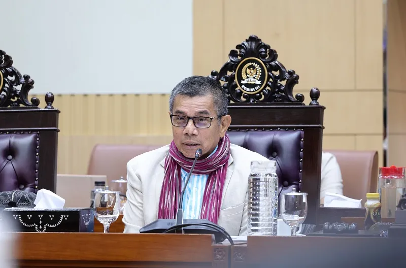 Anggota Komisi III DPR RI, Hinca Panjaitan, dalam Rapat Dengar Pendapat Komisi III DPR RI, di Gedung Nusantara II, Kompleks Parlemen, Senayan, Jakarta, Rabu (12/8/2026).