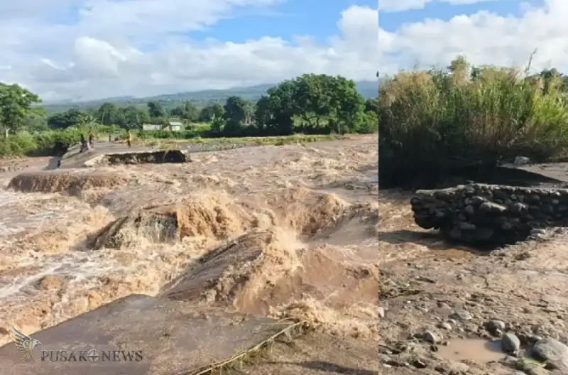 BPBD Manggarai Timur Tinjau Kerusakan Crossway Wae Musur Akibat Banjir Bandang